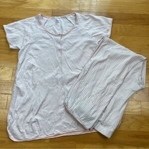 Striped Pink and White Women's Pajama Set